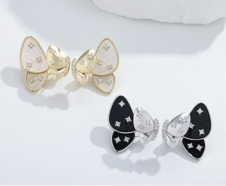 Multilayer Zircon Butterfly (S925 silver needle ) Ainuua