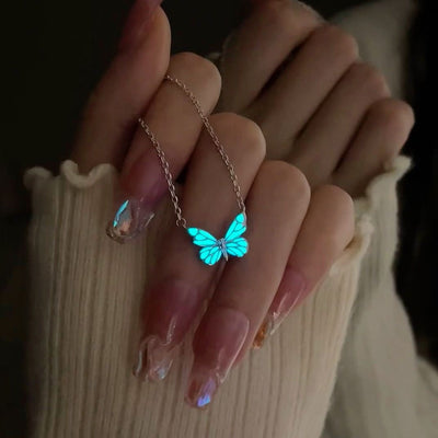 Glowing Mori Aurora  Butterfly Necklace Ainuua