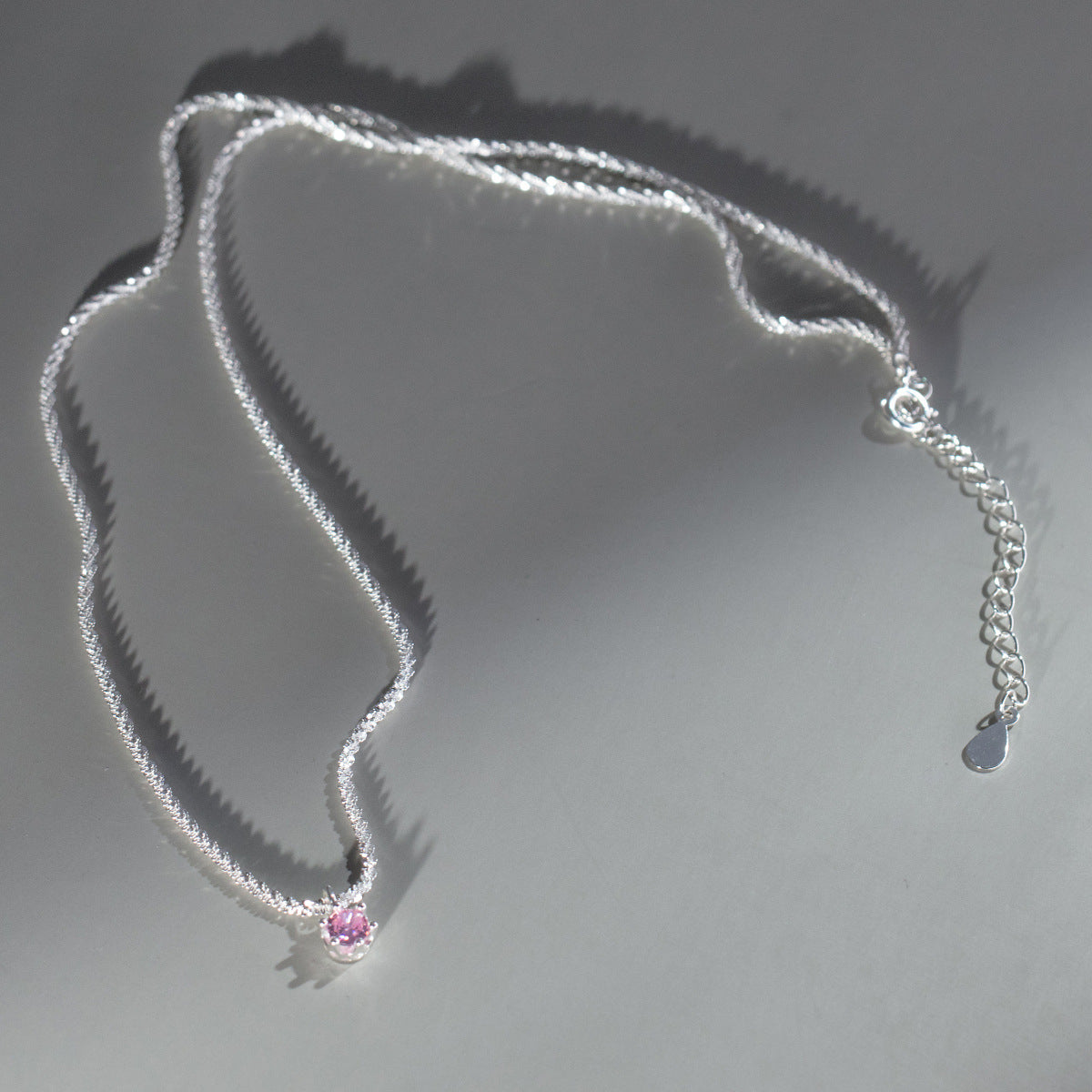 Nalan S925 sterling silver starry pink diamond necklace Ainuua