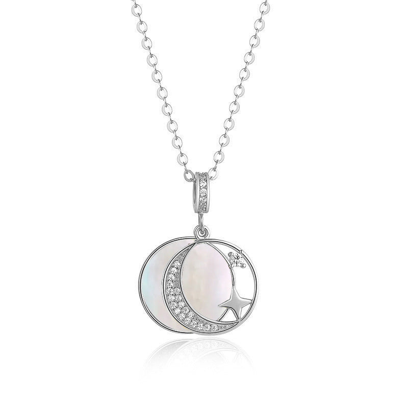 Moon-and-Star-Pearl-Necklace-S925-Silver Ainuua