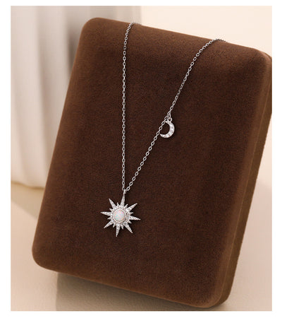 Octagram star moon necklace (S925 sterling silver)