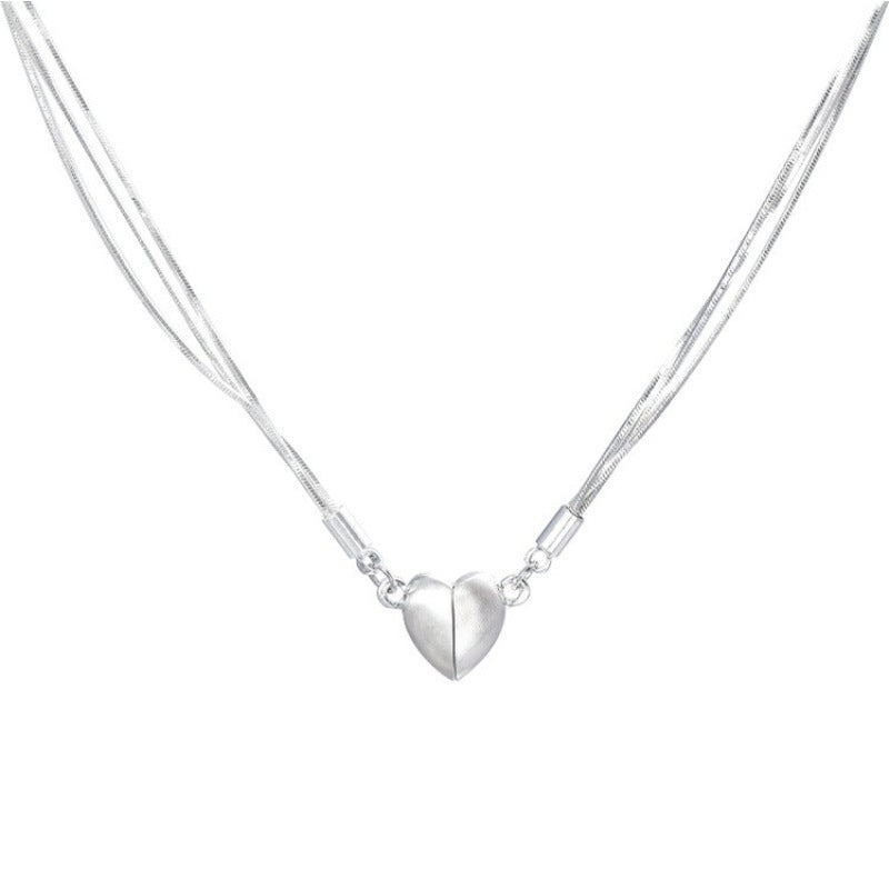 Love Magnet  Metal Necklace ( s925 Sterling Silver ) Ainuua