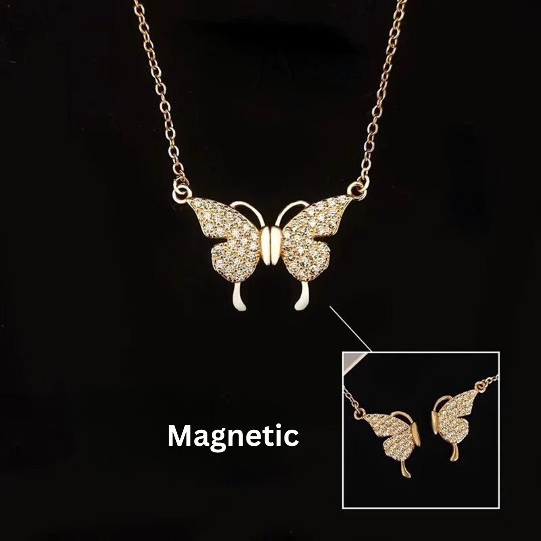Butterfly Magnetic Necklace (Titanium steel) Ainuua