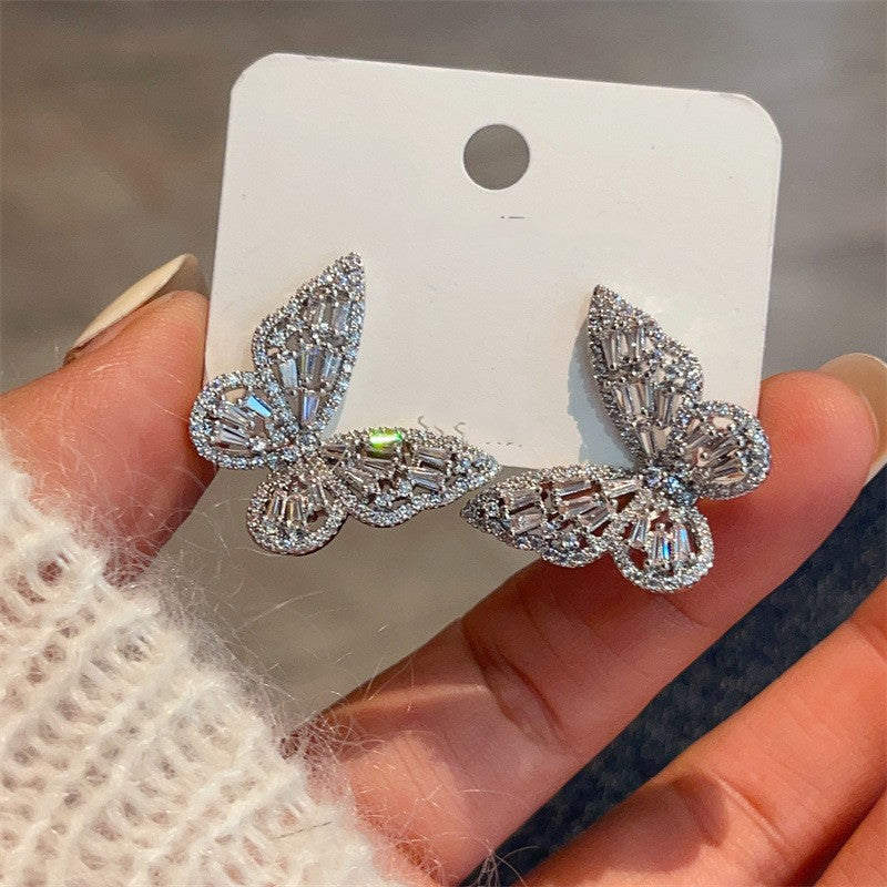 Internet Celebrity Fashion Three-dimensional Fresh Butterfly Earrings Ainnua