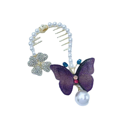 Temperament New Pearl Gradual Color Butterfly Hairpin Girl Ainuua
