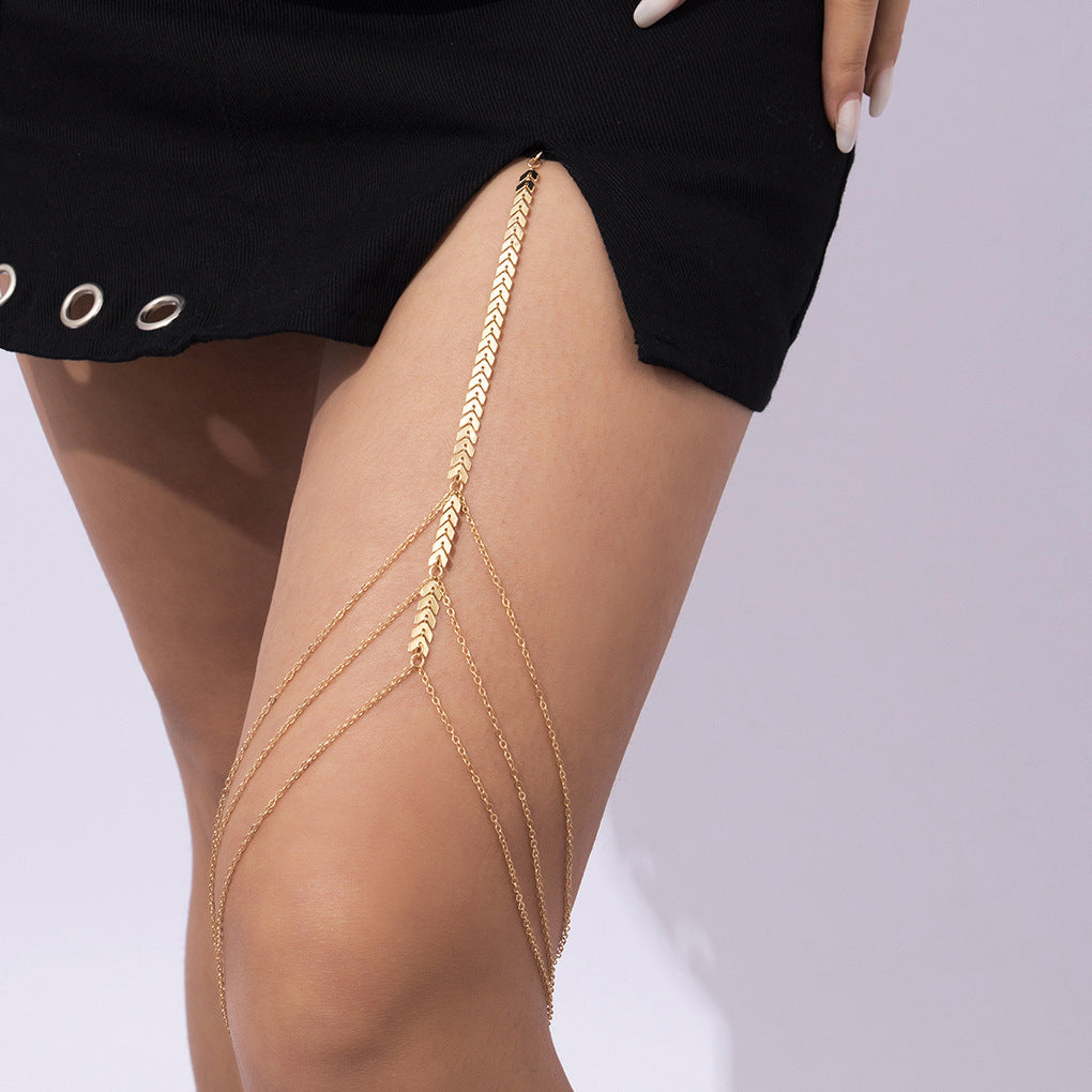 Arrow Multi-Layer Tassel Copper Body Thigh Leg Chain Ainuua