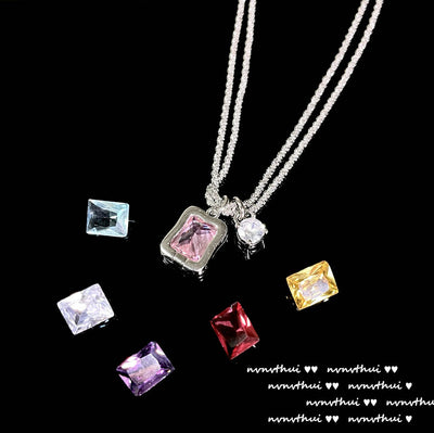 Geometric Diamond Necklace Set Ainuua