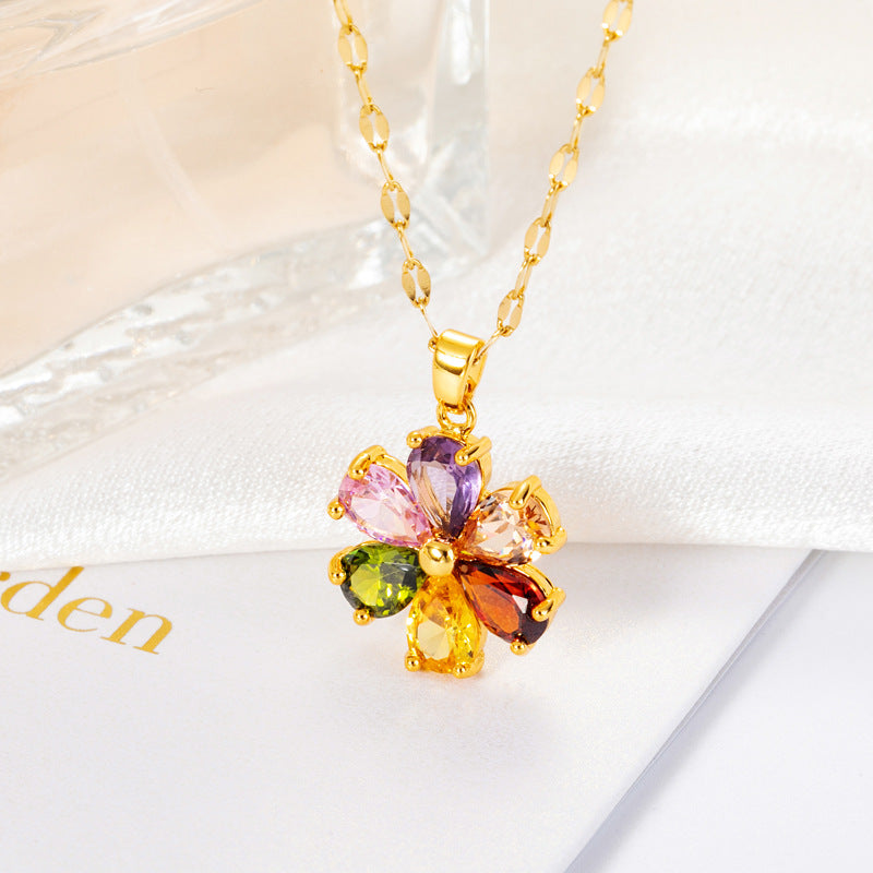 Seven-Color Flower Necklace Necklace Ainuua
