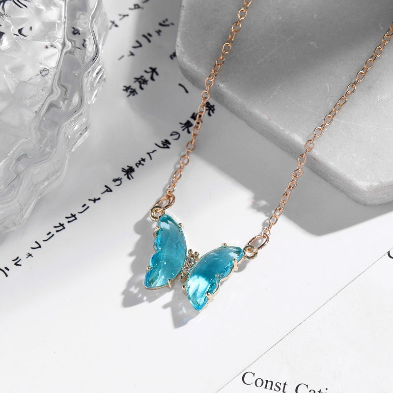 Crystal Butterfly Necklace Ainuua