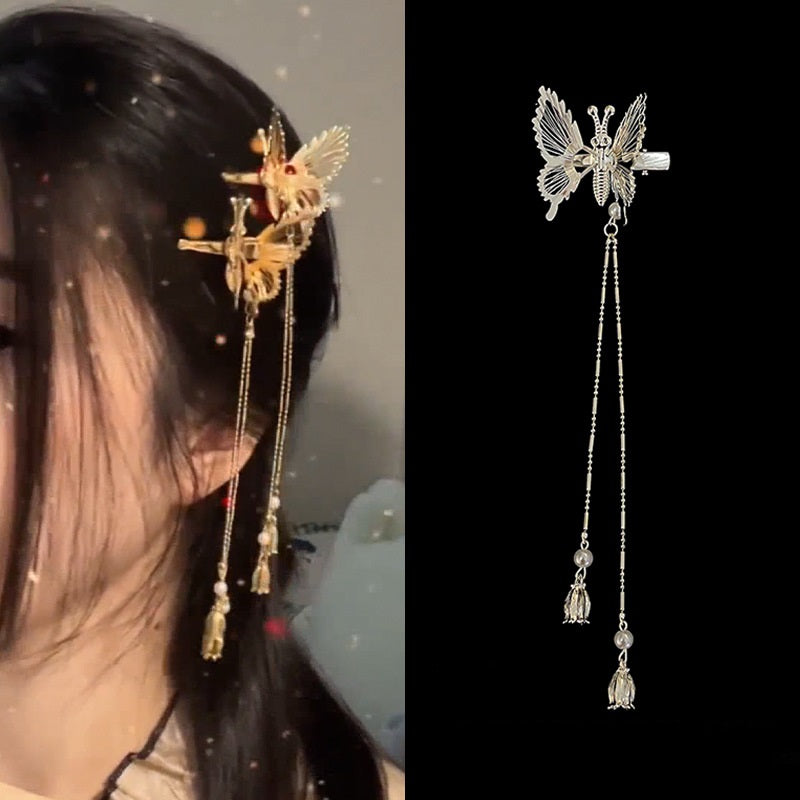 Shaking Traditional Butterfly Tassel Hair Clip Ainuua