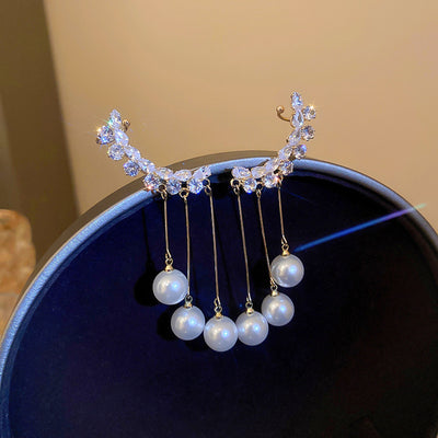 Diamond Pearl Stud Earrings Ainuua
