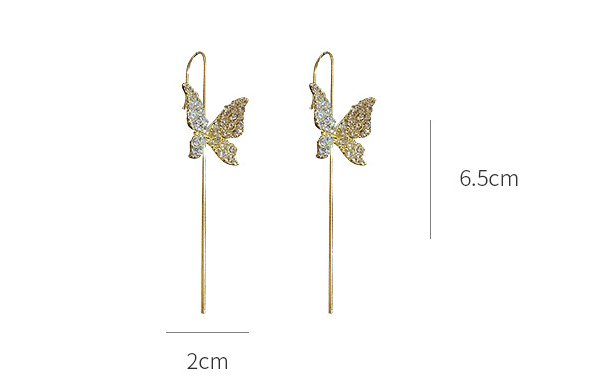 Butterfly and Flower Needles Earrings Ainuua