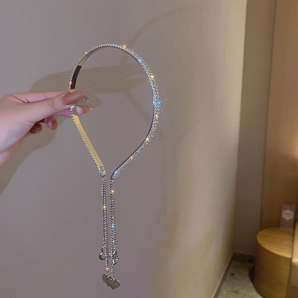 Diamond Geometric Love Chain Tassel Headband Ainuua