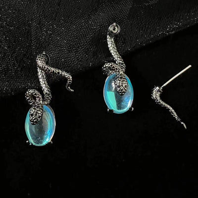 Crystal Snake Earrings (Moonstone) Ainuua