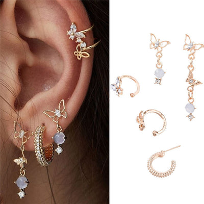 Diamond Butterfly Opal Earrings Ainuua