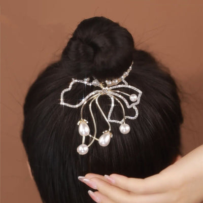 Pearl Gift Bowl knot Hairpin Ainuua