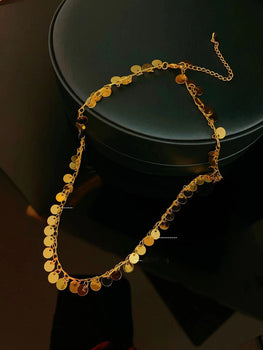 18K Copper Round Piece Pendant Necklace For Women Ainnua