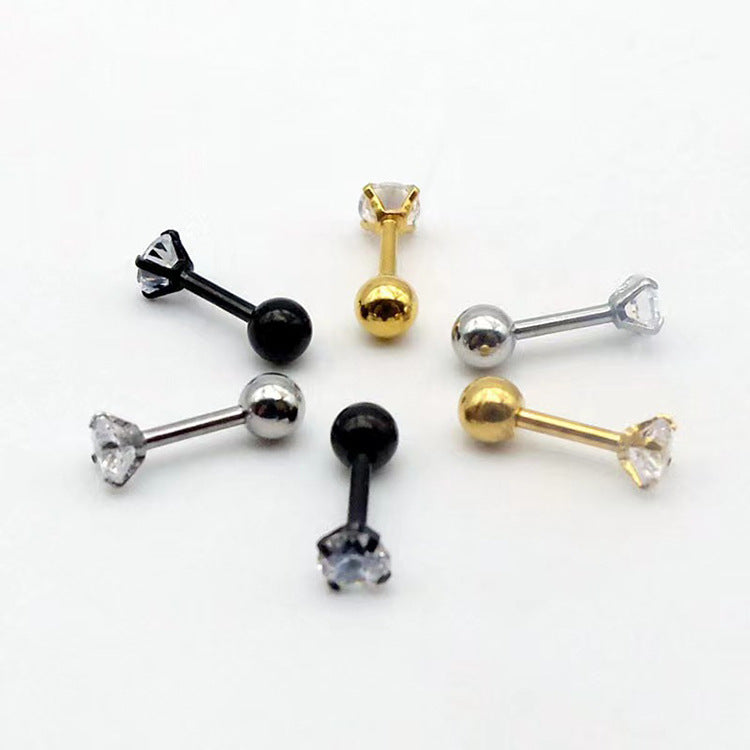 Stainless Steel Four Claw Stud Earrings Ainuua