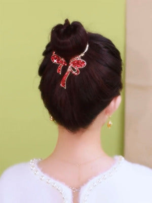 Red Diamond Bow Hairpin Ainuua