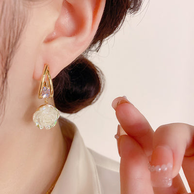 French Camellia Sweet Versatile Earrings Ainuua