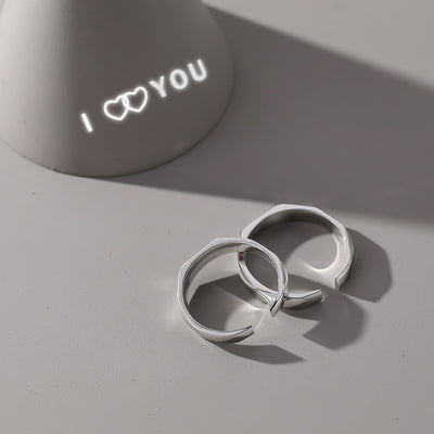 Couple Silver Ring (Light Diffractive Projection ) Ainuua