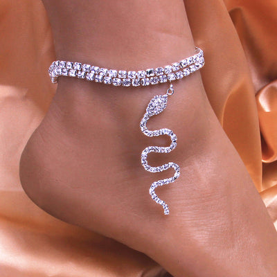 European And American Fashion Full Diamond Double Layer Feet Chain Ainnua