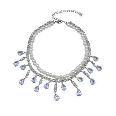 Diamond Drop Pearl Necklace Ainuua