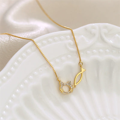 Cat And Fish Necklaces Light Luxury Ainuua