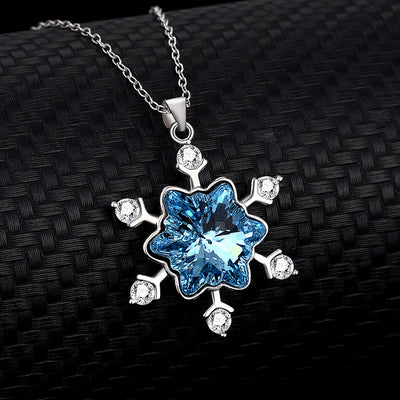 Women's Fashion Personality Sterling Silver Snowflake Necklace Ainuua