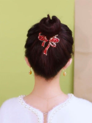 Red Diamond Bow Hairpin Ainuua