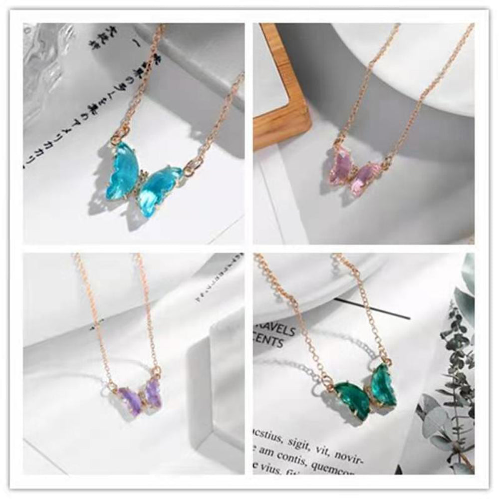 Crystal Butterfly Necklace Ainuua