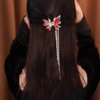 Red Butterfly Tassel Hairpin Ainuua