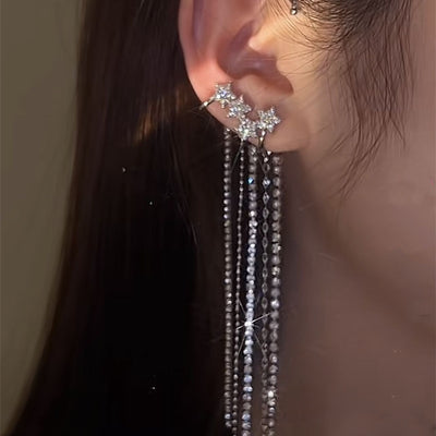 Tassel Micro-set Zircon Star Earrings Ainuua