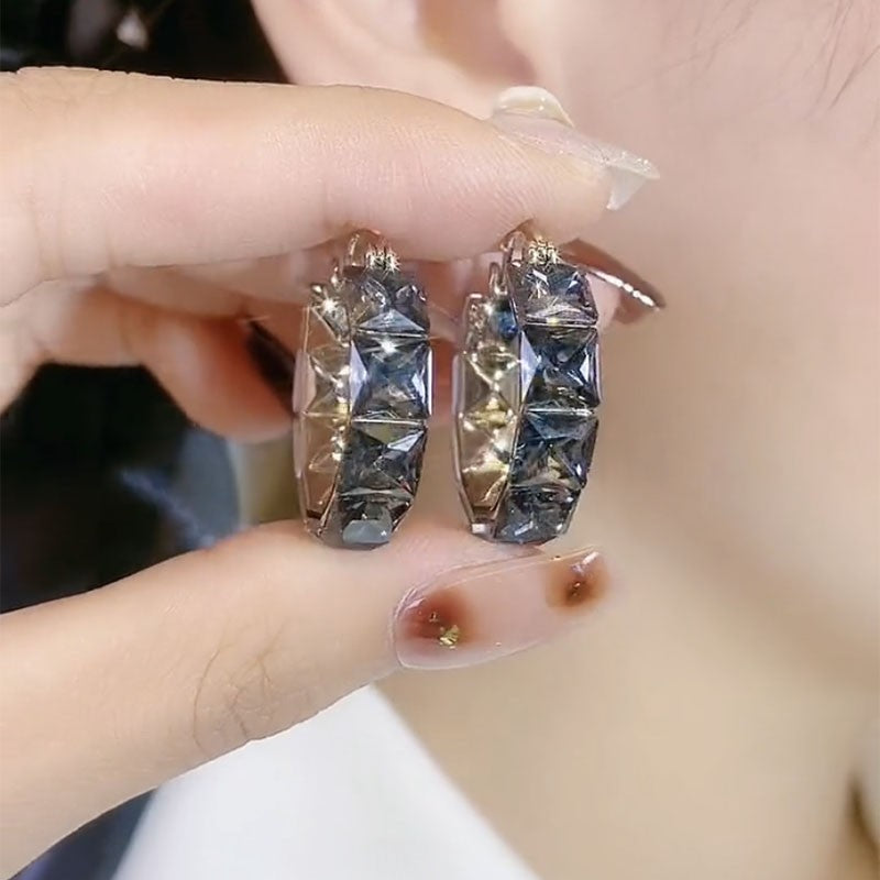 Grey Crystal Ring Earrings Ainuua