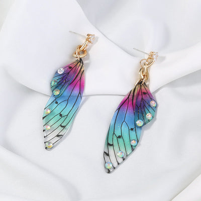 Ladies Fashion Gradient Butterfly Wings Earrings Ainuua