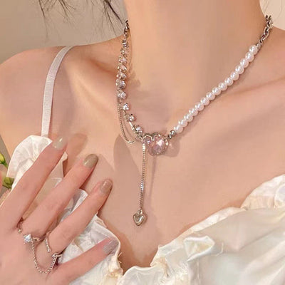 Heart Piece Pearl Necklace Ainuua