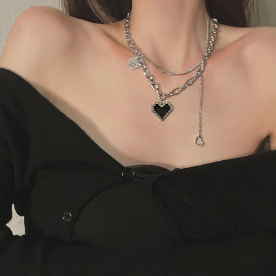Double Layered Love Heart Necklaces Ainuua