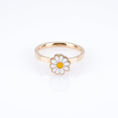 White Daisy Spinning Ring Ainuua