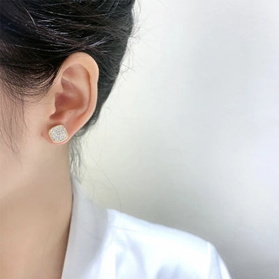 Diamond-set square magnetic earrings Ainuua