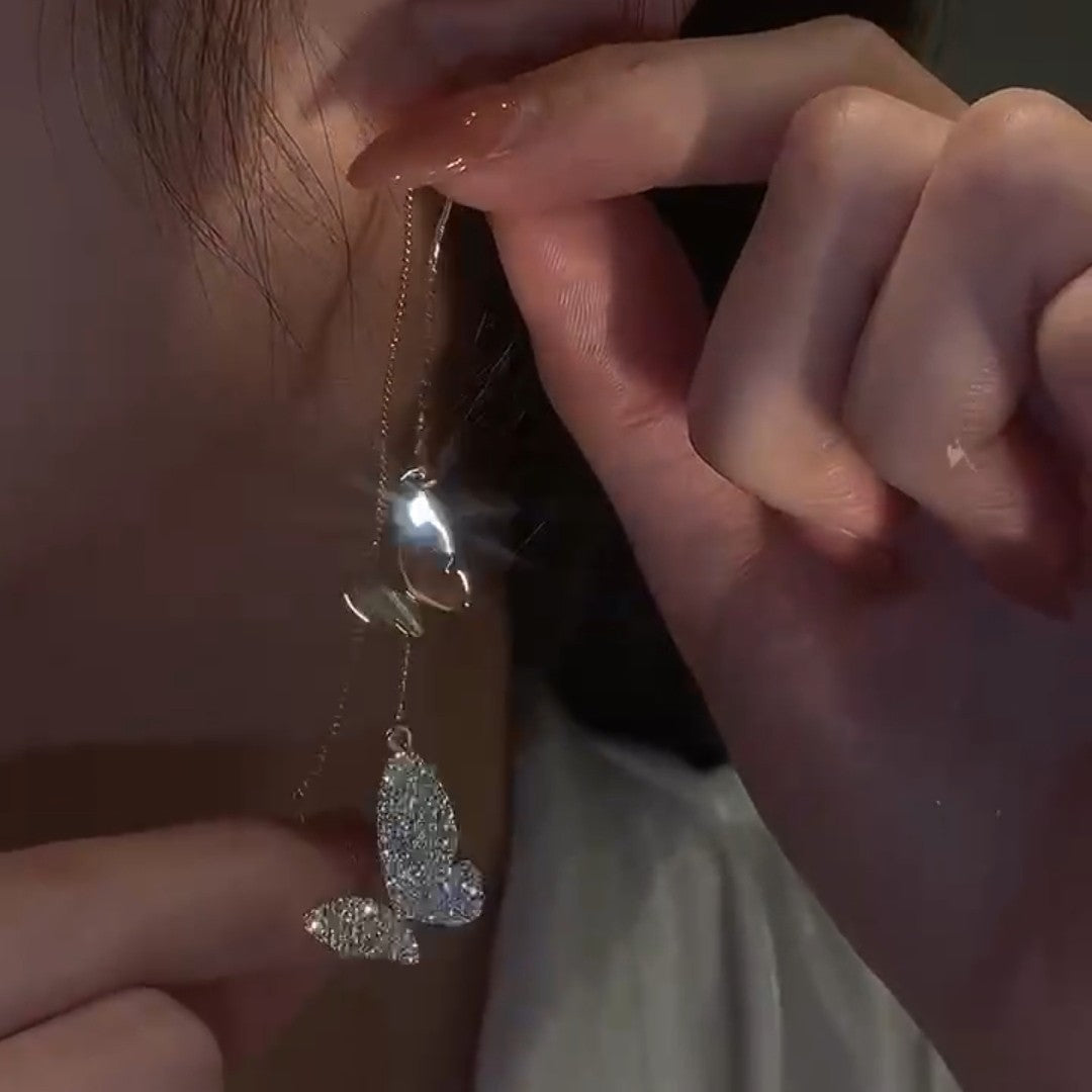 Butterfly diamond tassel earring Ainuua