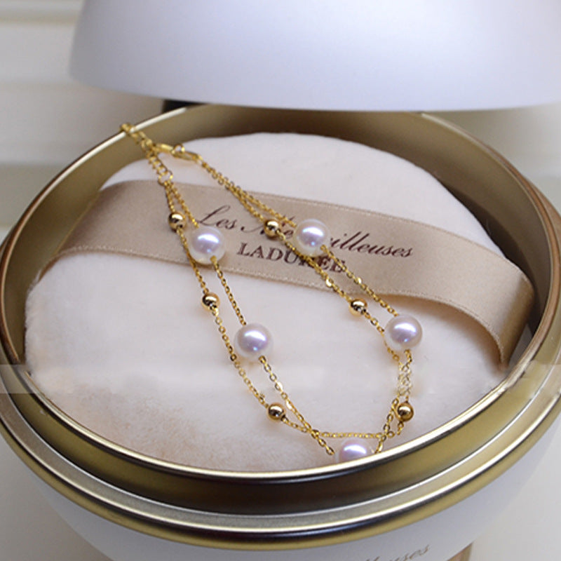 Bright gold bean pearl bracelet Ainuua