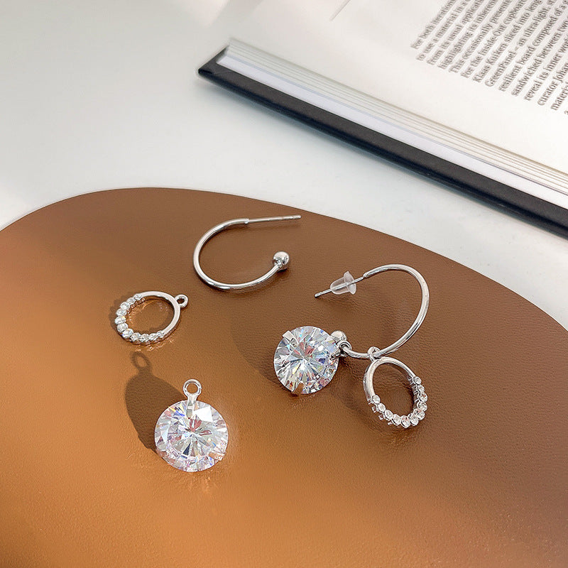 Shiny round zircon earrings Ainuua