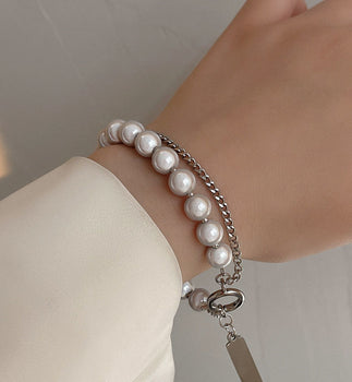 Reflective bead double-layered bracelet Ainuua