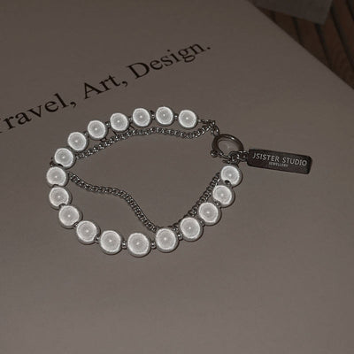Reflective bead double-layered bracelet Ainuua