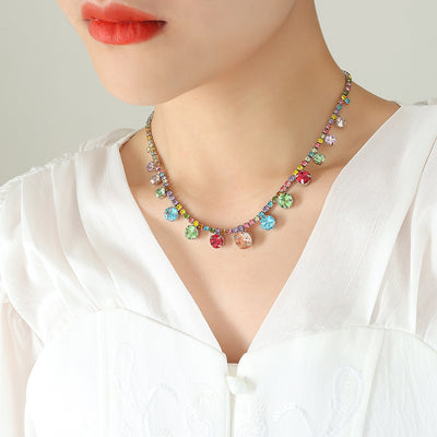 Colorful rhinestone necklace Ainuua
