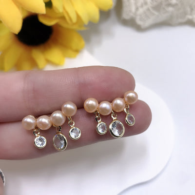 Multi-bead Zircon Pearl Earrings Ainuua