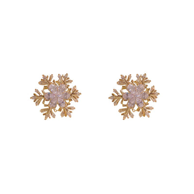 Zircon snowflake rotatable stud earrings Ainuua