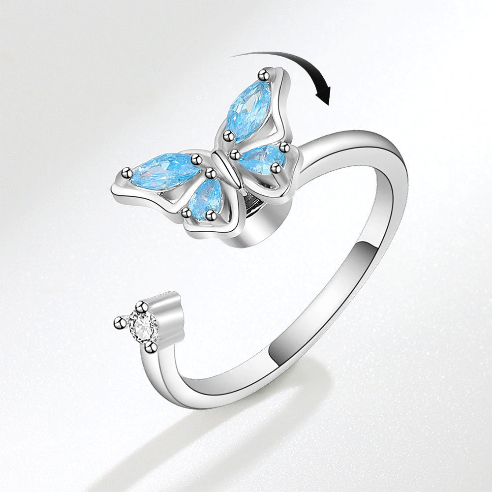 Adjustable Rotatable Butterfly Ring Ainuua