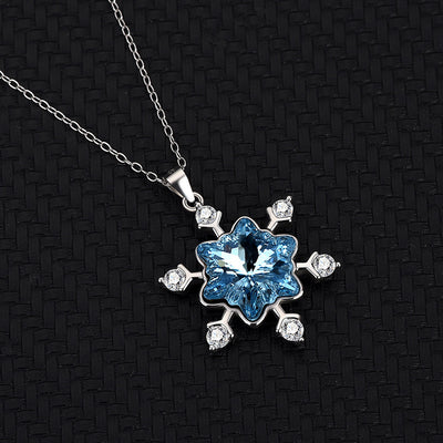 Women's Fashion Personality Sterling Silver Snowflake Necklace Ainuua