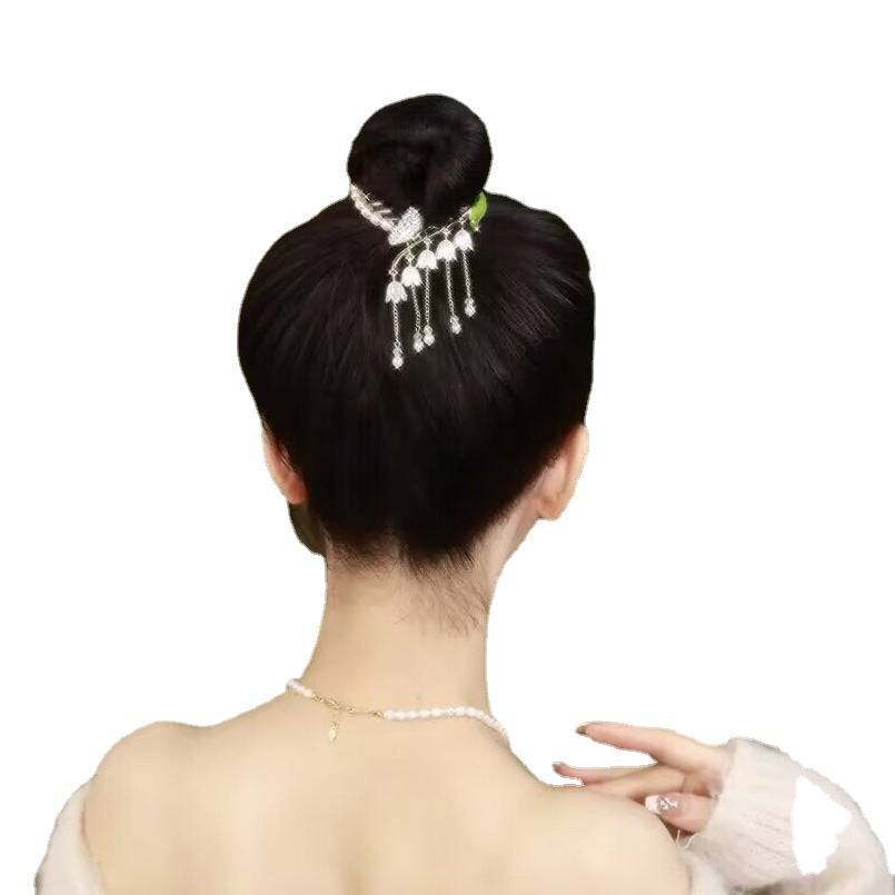 Women's Fringe Bell Orchid Hairpin Ainuua